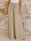 Drawstring Wide Leg Pants with Pockets