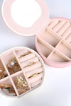 Light Pink Jewelry Organizer Cases With Mirror