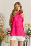 ADORA Ruffled Grecian Neck Top