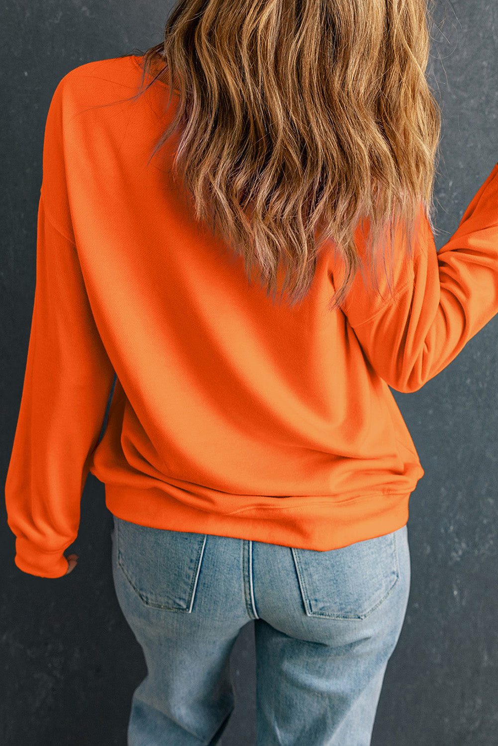 Orange Game Day Diamond Print Graphic Sweatshirt