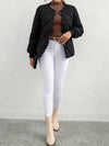 Bubble Texture Snap Down Long Sleeve Winter Coat