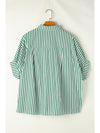 Sky Blue Stripe Dolman Sleeve Oversized Blouse