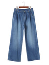 Dark Blue Slouchy Pocket Casual Wide Leg Jeans