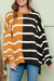 Contrast Striped Print Oversized Dropped Shoulder Top