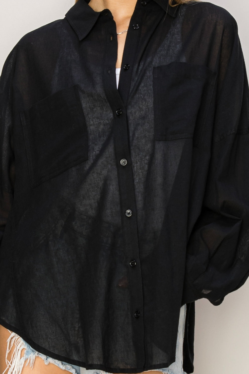 HYFVE Button Up Drop Shoulder Shirt