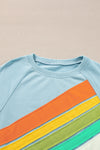 Black Rainbow Colorblock Pullover Sweatshirt