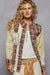 POL Studded Contrast Plaid Long Sleeve Shirt