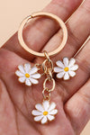 White Cute Daisy Shape Ornament Key Ring