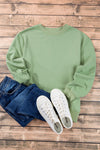 Orange Plain Drop Shoulder Crewneck Pullover Sweatshirt