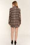 And The Why Full Size Plaid Brushed One Button Blazer - Cocoa Yacht Club