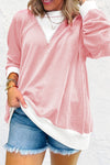 Contrast Round Neck Long Sleeve Sweatshirt