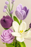 Wisteria 6pcs Different Crochet Flower Home Decor Bouquet