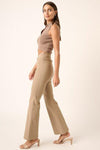 Mittoshop Surplice V Waist Flare Pants