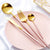 Altin 4 Piece Flatware Set - Pink and Gold