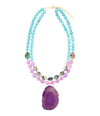 Aruba Purple Jade Statement Pendant Necklace