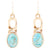 Athena Blue Turquoise Golden Earring