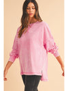 Orchid Petal Mineral Wash Drop Shoulder Oversized Sweatshirt