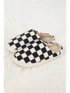 Black Checkered Fuzzy Winter Slippers