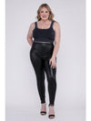 Plus High Rise Faux Leather Leggings