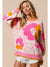 BiBi Flower Pattern Contrast Sweater