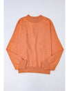 Brown Plain Drop Shoulder Crew Neck Pullover Sweatshirt