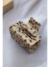 Parchment Leopard Print Cutout Square Hair Claw