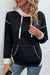 Black Contrast Trim Kangaroo Pocket Hoodie