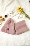 Peach Blossom Winter Beanie Hat and Cozy Sherpa Liner Scarf Set