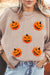 Apricot Twsted Rib Chenille Halloween Pumpkin Patched Graphic Sweatshirt