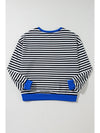 Green Stripe Contrast Edge Oversized Sweatshirt