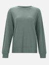 Side Slit Round Neck Long Sleeve T-Shirt