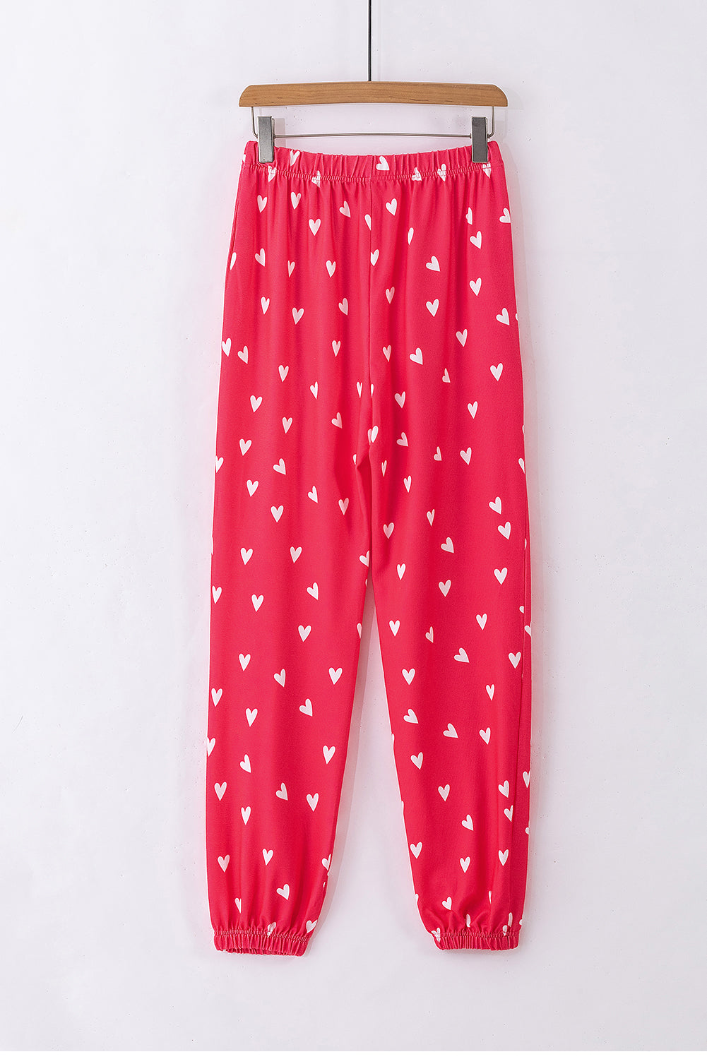 Red Heart Print Raglan Sleeve Top and Pants Set