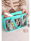 Light Blue STUFF Patch Clear Makeup Bag