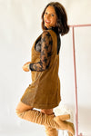 Black Corduroy Exposed Seam Sleeveless Mini Dress