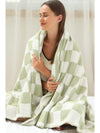 Grass Green Checkerboard Flannel Blanket