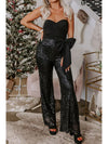 Bow Sequin Wide Leg Jumpsuit