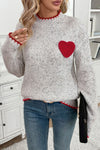 Light Grey Valentines Day Heart Pattern Sweater