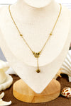 Gold Bowknot Heart Pendant Chained Necklace