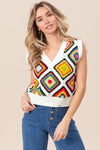 BiBi Diamond Granny Square Sweater Vest