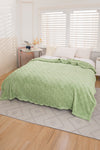 Grass Green Checkered Texture Plush Blanket