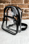 Black Contrast Edge PVC Clear Zipper Backpack