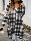 Devine Plaid Zip Up Hooded Coat - Cocoa Yacht Club