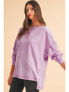 Orchid Petal Mineral Wash Drop Shoulder Oversized Sweatshirt