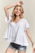 ADORA Button Down Ruffled Babydoll Blouse