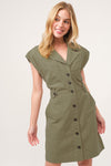 And The Why Button Up Sleeveless Dress - Cocoa Yacht Club