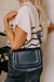 Black Faux Leather Flap Saddle Shoulder Bag