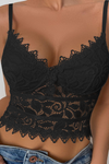 Black Lace Sexy Hollow Thin Cup Underwear Camisole