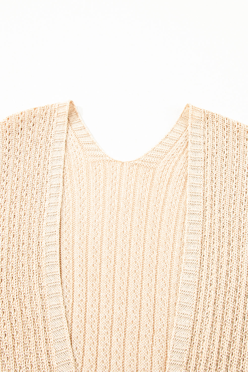 Rose Hollow-out Bracelet Sleeve Knit Cardigan