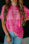 Dark Grey Vintage Letter Print Graphic Loose Tee