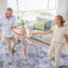 LOOM & LUXE Blue Area Rug 5x8, Washable Rug, Low-Pile, Non-Slip, Non-Shedding, Foldable, Kid & Pet Friendly - Area Rugs for living room, bedroom, kitchen (Blue, 5' x 8')